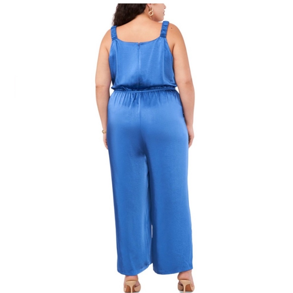 Vince Camuto Blue Sleeveless Jumpsuit with Elastic Waist